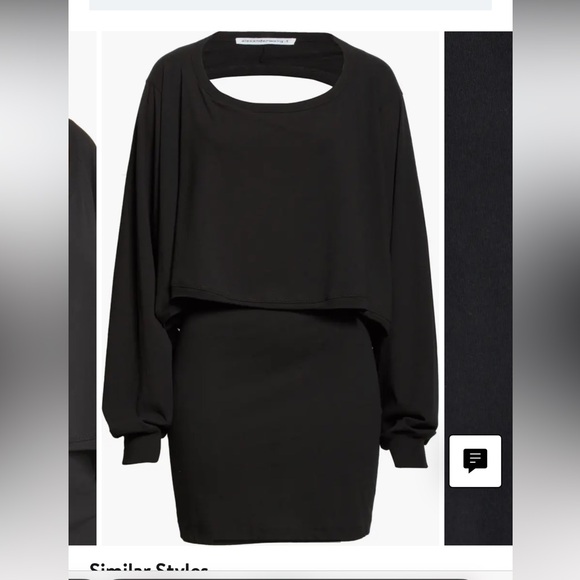 Alexander Wang T Black Cutout Sweatshirt Dress - Picture 3 of 11